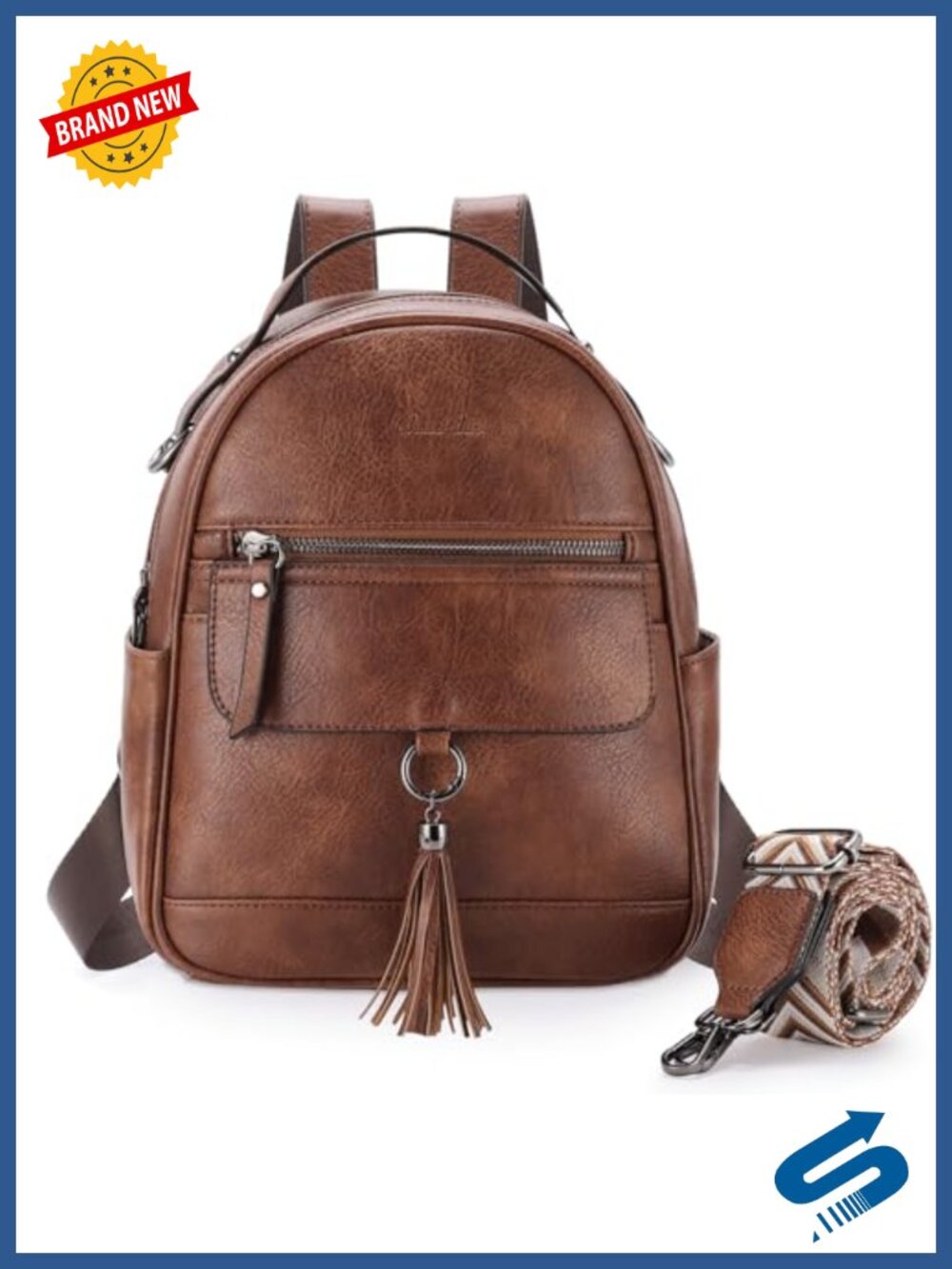 Chase Chic Faux Leather Mini Backpack Purse Convertible Travel Bag